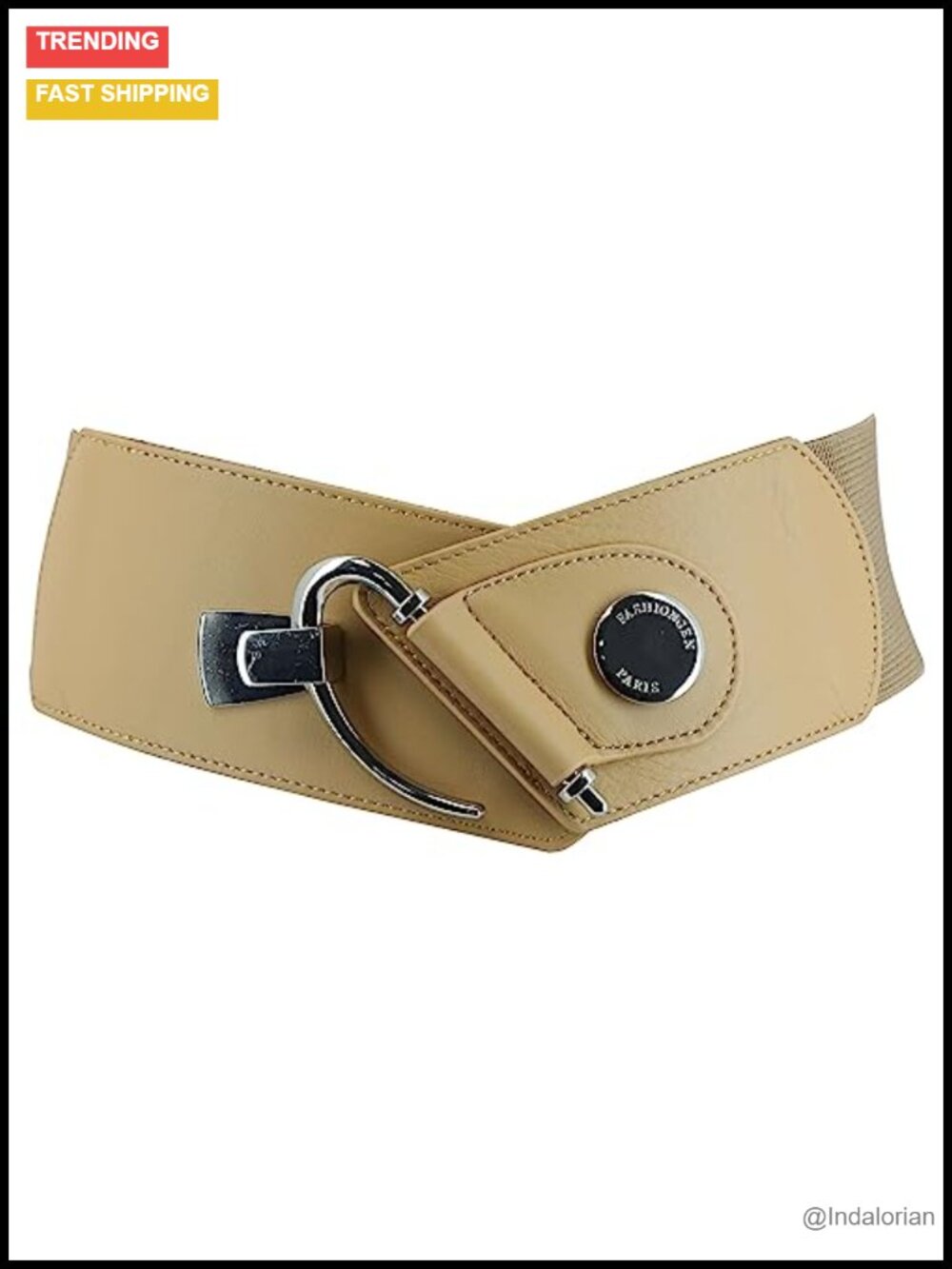 Genuine Italian Leather & Elastic Wide Belt, Slim Fit Buckle